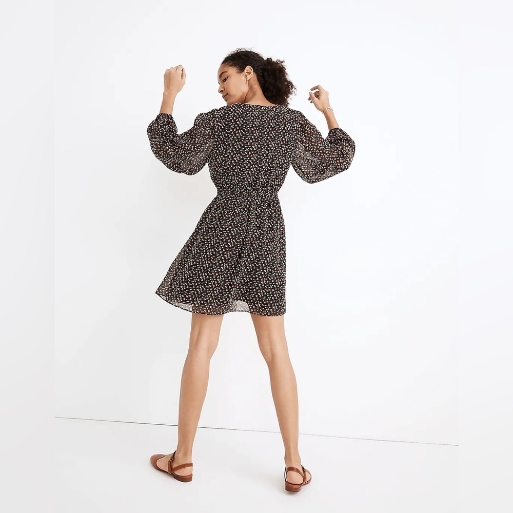Madewell Georgette Ditsy Floral Mini Dress Button Front S - Picture 2 of 15